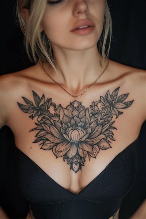 Woman Chest Tattoo