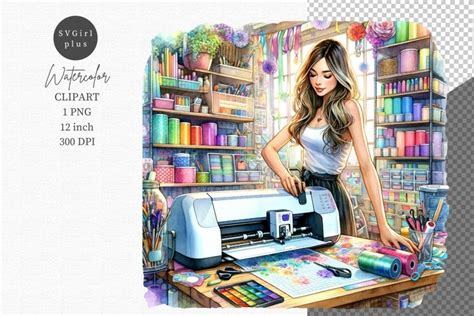 Woman Crafting Clipart