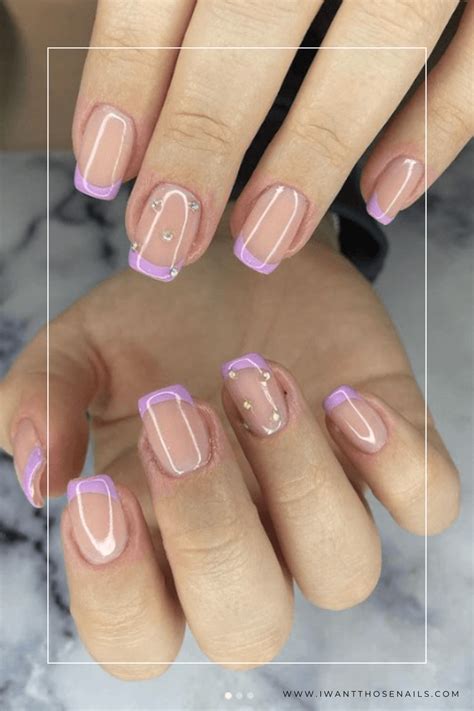 Woman French Purple Nails Design