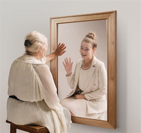 Woman Looking in Mirror