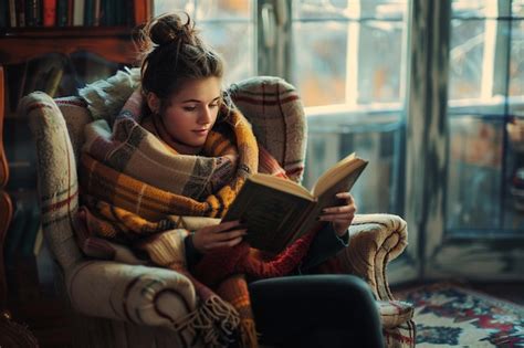 Woman Reading Cozy Chair
