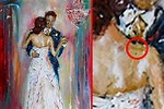 Woman Removes Painting Varish On Husband Painting