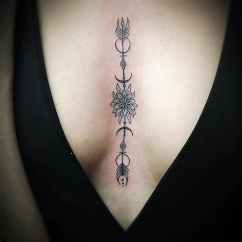 Woman Sternum Tattoos