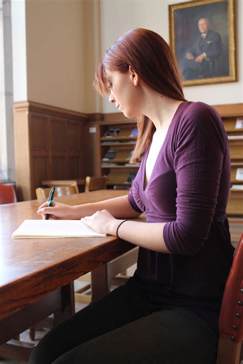 Woman Studying At Desk
