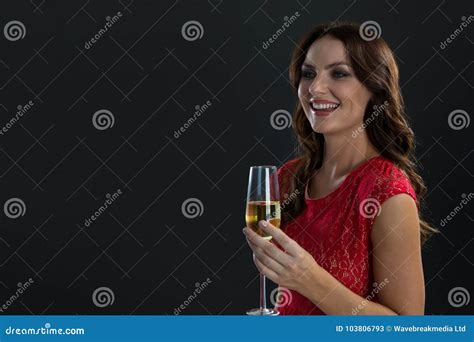 Woman smiling champagne