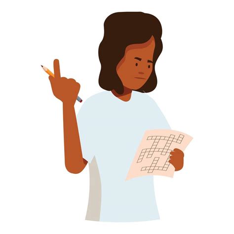 Woman focused on solving a printable crossword puzzle