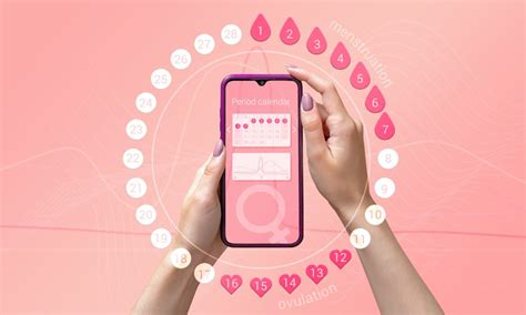Woman using period tracking app