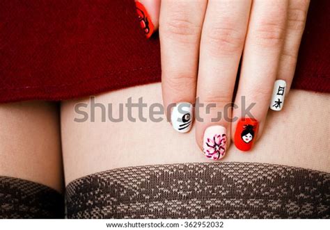 Womans Hand Fingernails Adorned Japan