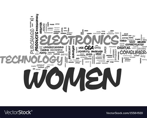 Women are major electronics consumers text word Vector Image