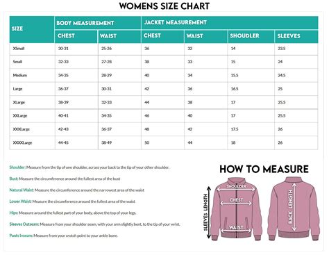 Women's Size Chart Jacket