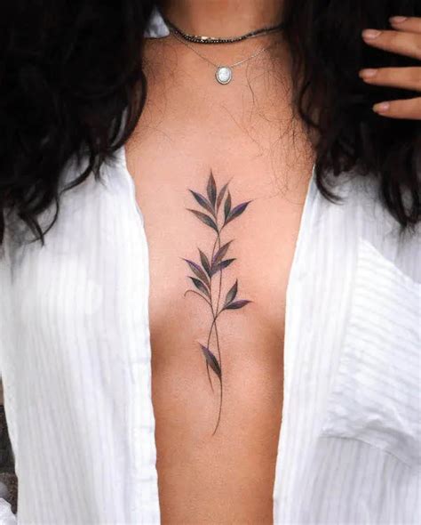 Women Chest Tattoo