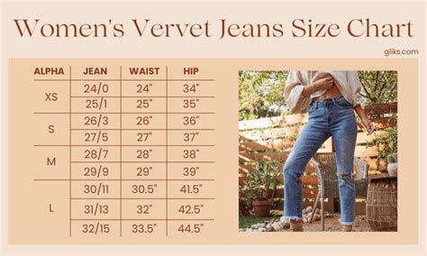 Women Jeans Sizes Chart
