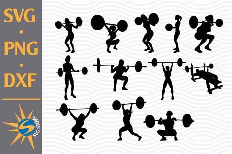 Download Women Weightlifting Silhouettes DXF Files