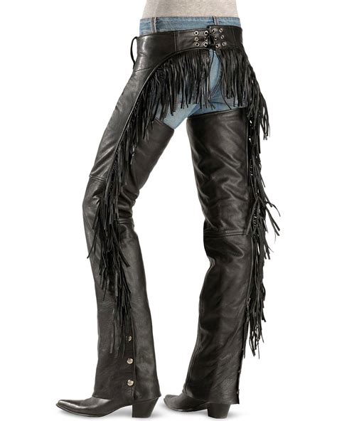 Womens Leather Chaps With Fringe