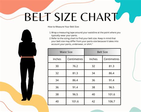 Womens Belt Sizes Chart