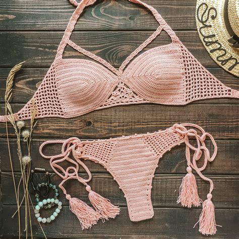 Womens Crochet Bathing Suit