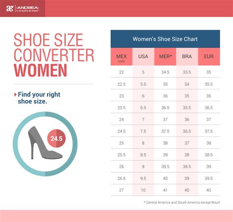 Womens Shoe Size Chart Printable