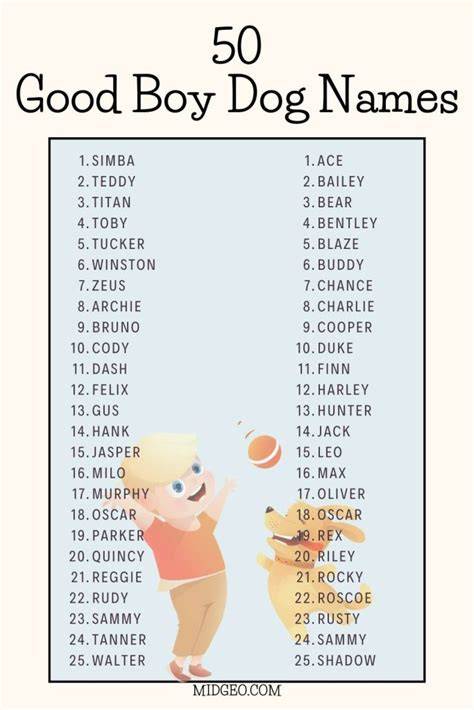 Wonderful Good Boy Dog Names