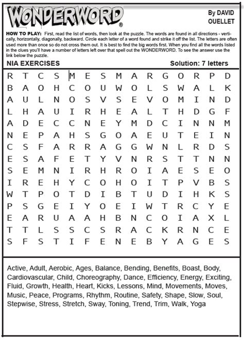 Wonderword Puzzles Printable Free