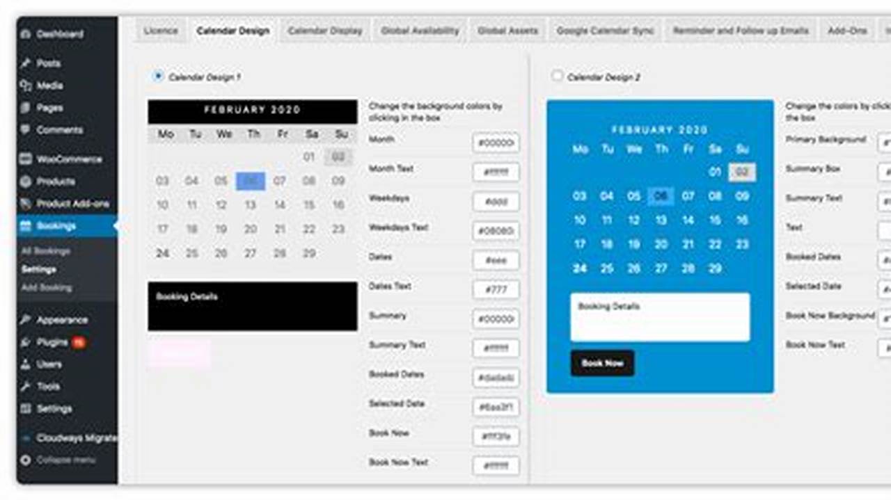 Woocommerce Booking Calendar