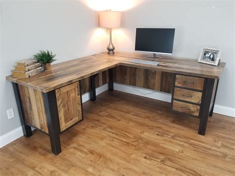 Breckenridge solid wood Lshaped office desk Solid wood office furniture, Office furniture