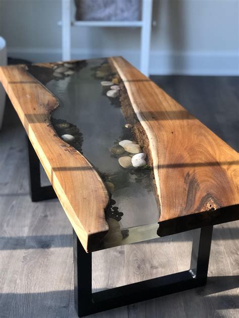 Resin And Wood Coffee Table By Against the grain