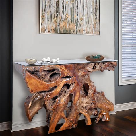 Wood Root Console Table