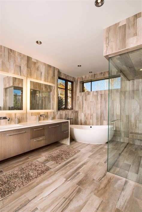 Wood Tile Bathroom
