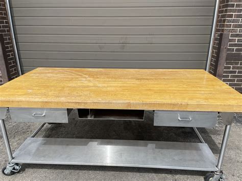 Wood Top Bakers Table