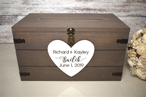 Enchanting Memories Preserved Forever- Rustic Wood Wedding Card Box with Slot