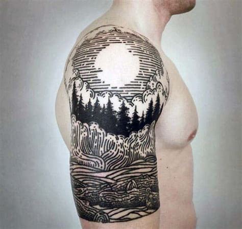 80 Woodcut Tattoo Designs For Men Engraved Ink Ideas