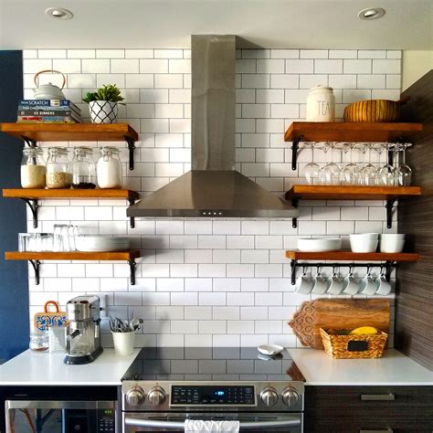 White kitchens, built in kitchen shelves, wood kitchen shelf