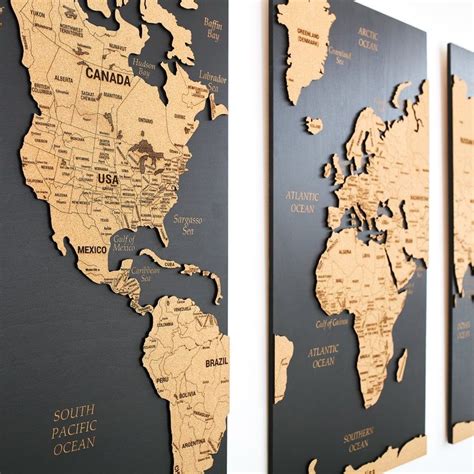 Wooden Travel Map Wall Decor