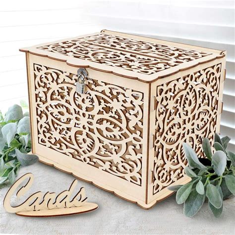Preserve Your Memories in Style with our Enchanting Wooden Wedding Card Box With Lock