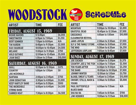 Woodstock Events Calendar