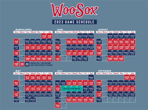 Woosox Schedule 2023 Printable