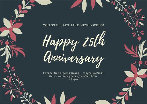 Word Anniversary Card Template