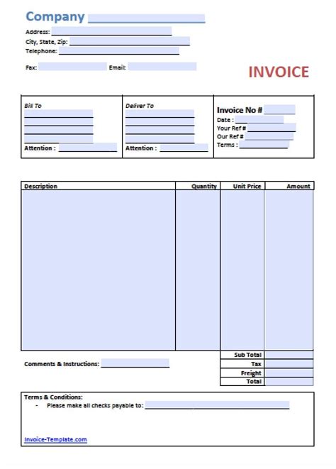 Word Document Invoice Template invoice example