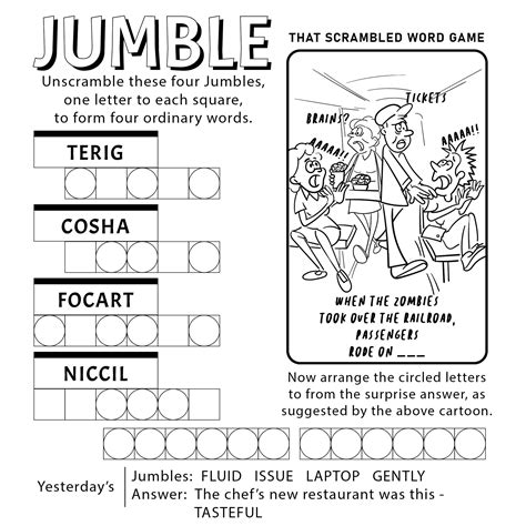Word Jumble Game Printable