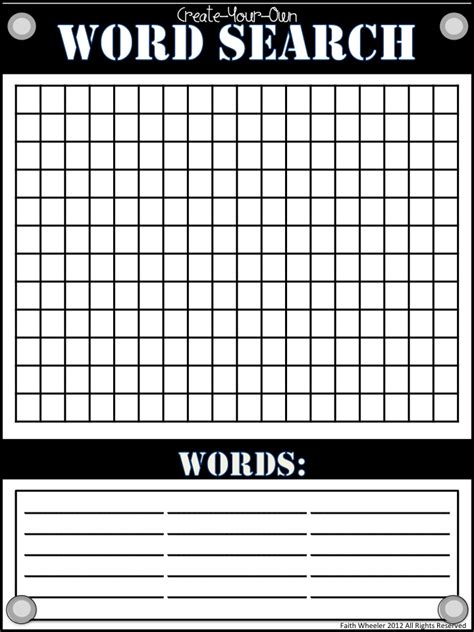 Word Search Template