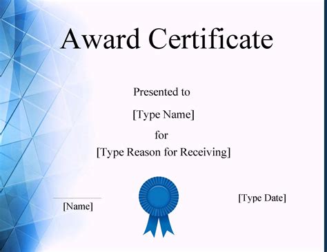 Word Template Certificate