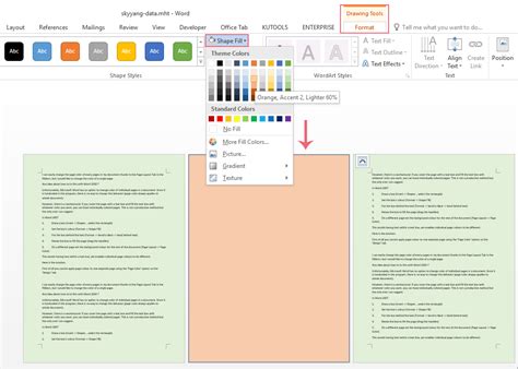 Word Change Color Of Page
