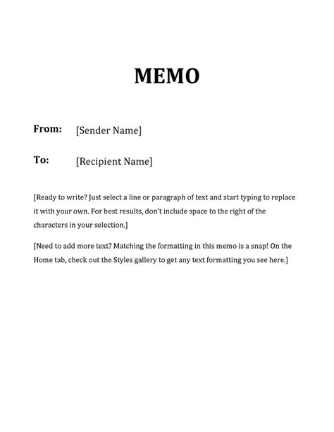Word Document Memo Template
