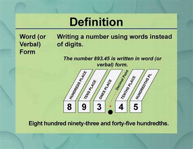 Word Form Definition For Math