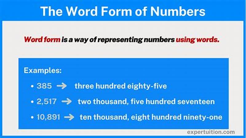 Word Form Examples Math