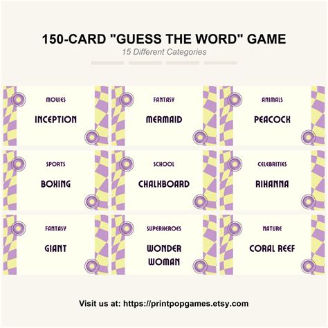 Word Game Cards