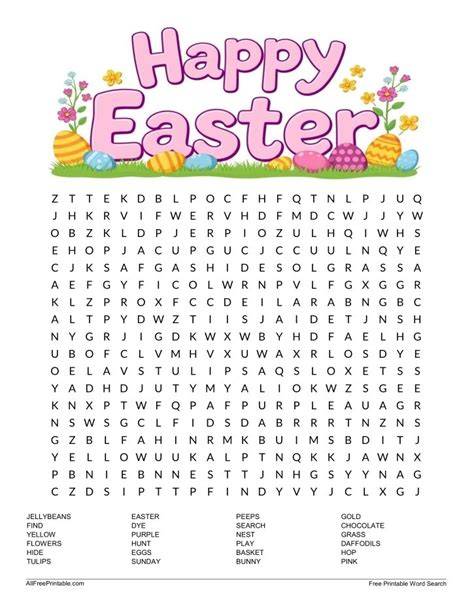 Word Search Easter Free