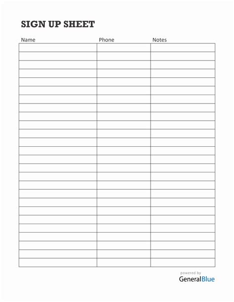 40 Sign Up Sheet / Sign In Sheet Templates (Word & Excel)