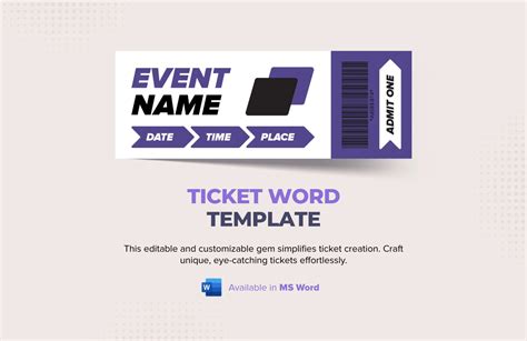 Word Ticket Template Free