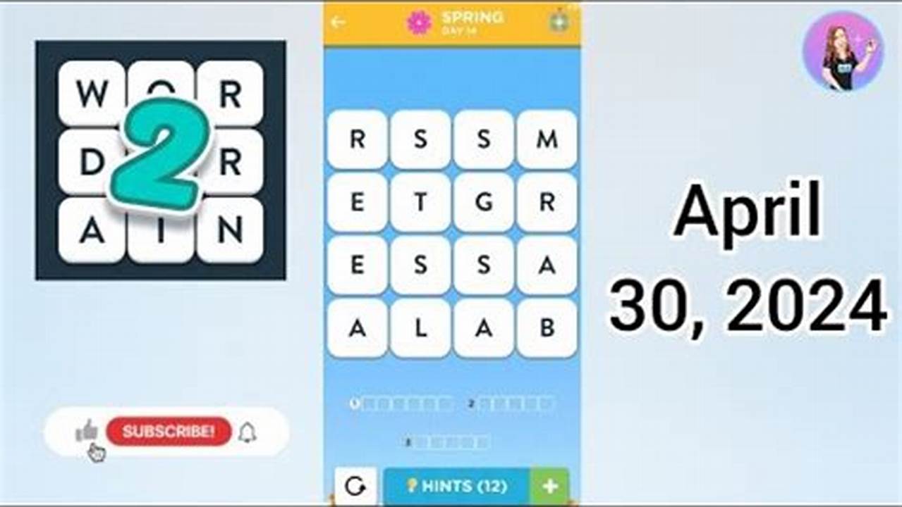 Wordbrain Spring Event April 19 2024